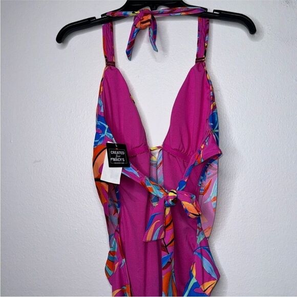 Bar Ill Paradise In The Palms Cowl Neck
One-Piece Swimsuit Magic Magenta Medium - Picture 11 of 12
